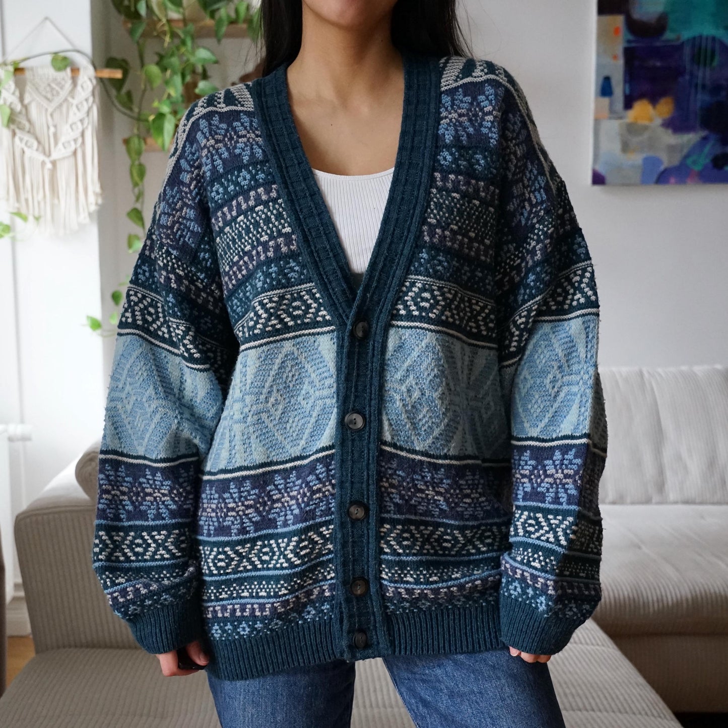 Vintage Cardigan size L blue