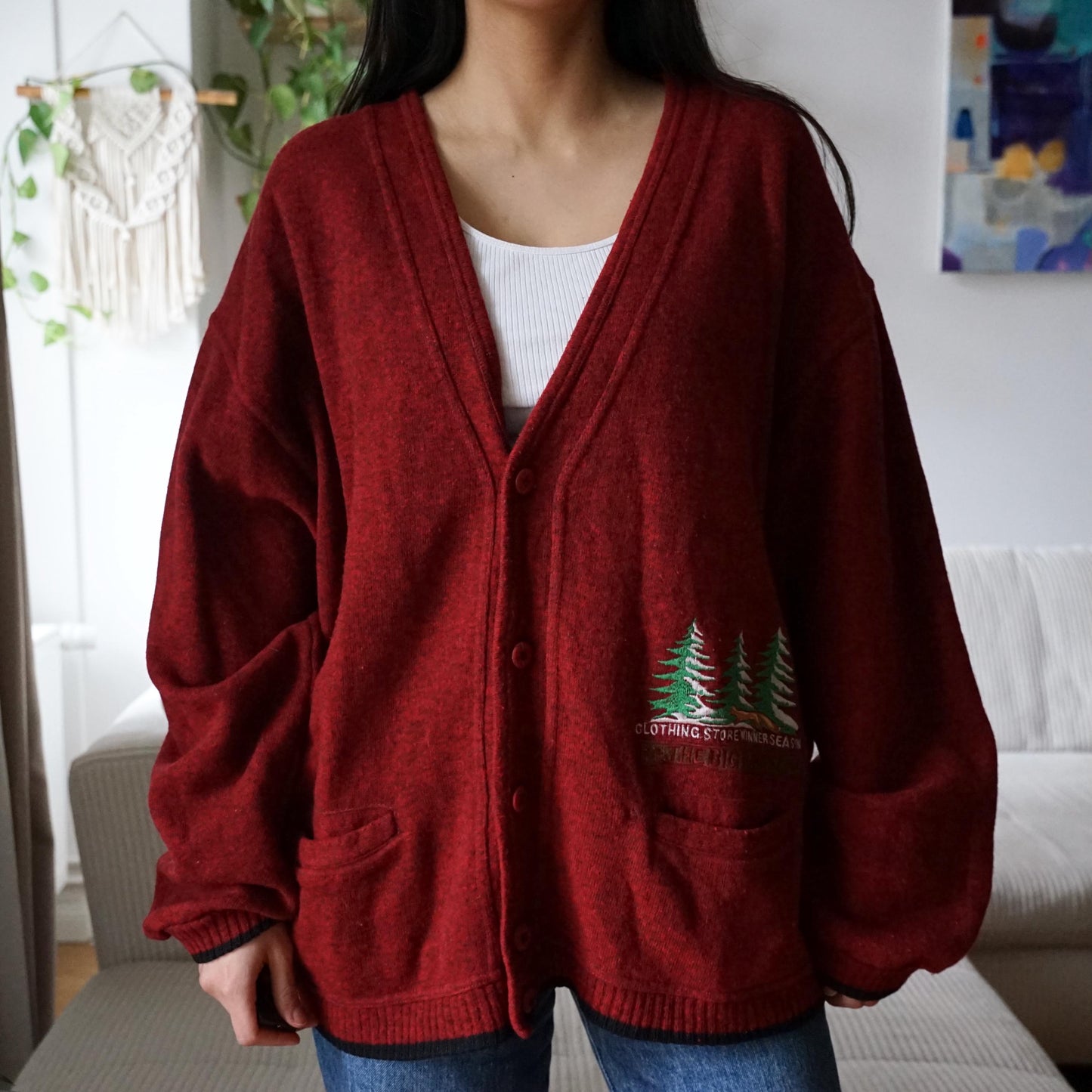 Vintage shetland wool Cardigan size L-XL