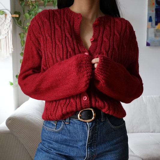 Vintage Cardigan size M-L red