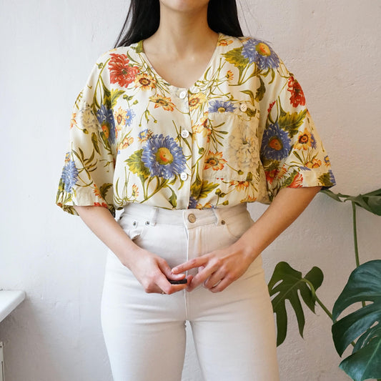 Vintage floral blouse size M-L