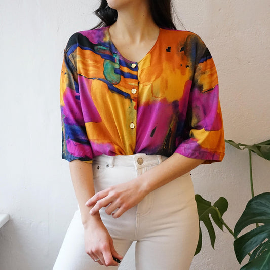 Vintage colorful blouse size L