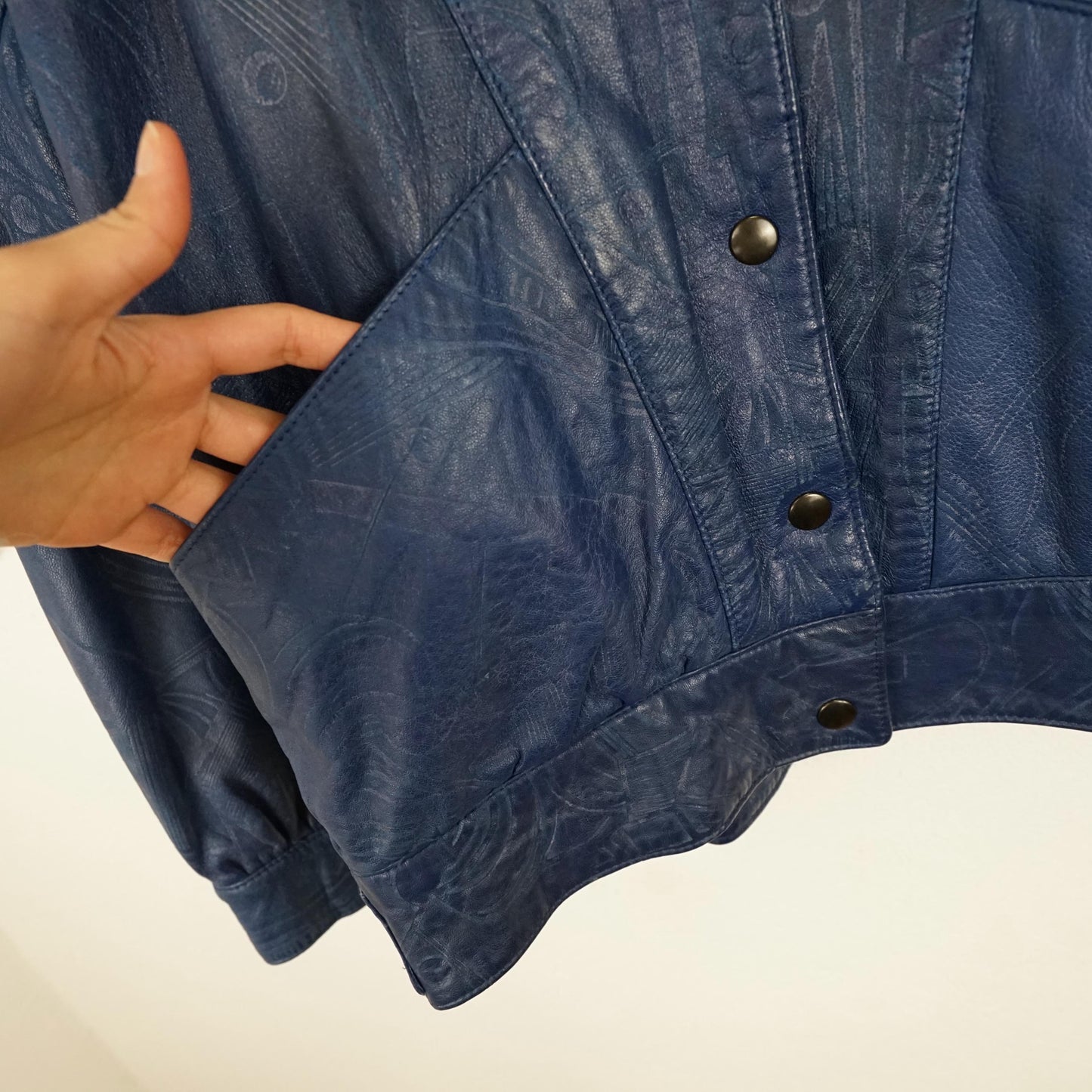 Vintage blue leather jacket size M