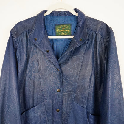 Vintage blue leather jacket size M