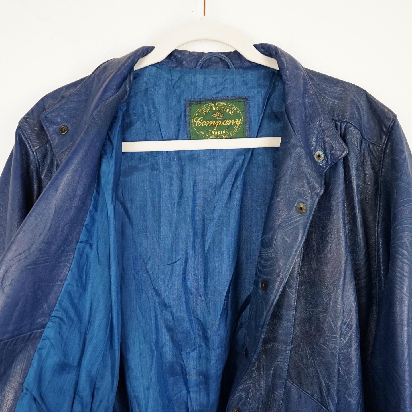 Vintage blue leather jacket size M