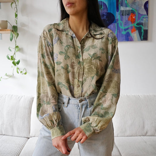 Vintage silk Blouse size M-L