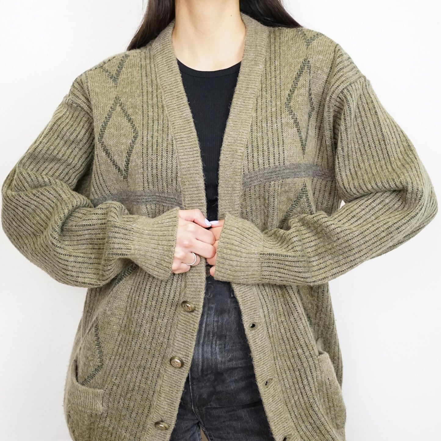 Vintage mohair mix Cardigan size L-XL