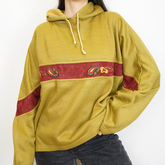 Vintage Sweatshirt embroidery Size L hoodie