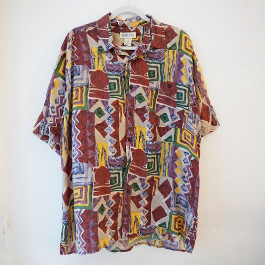 Vintage silk Shirt men size L