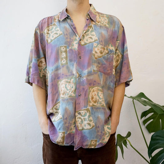 Vintage colorful Shirt men size L