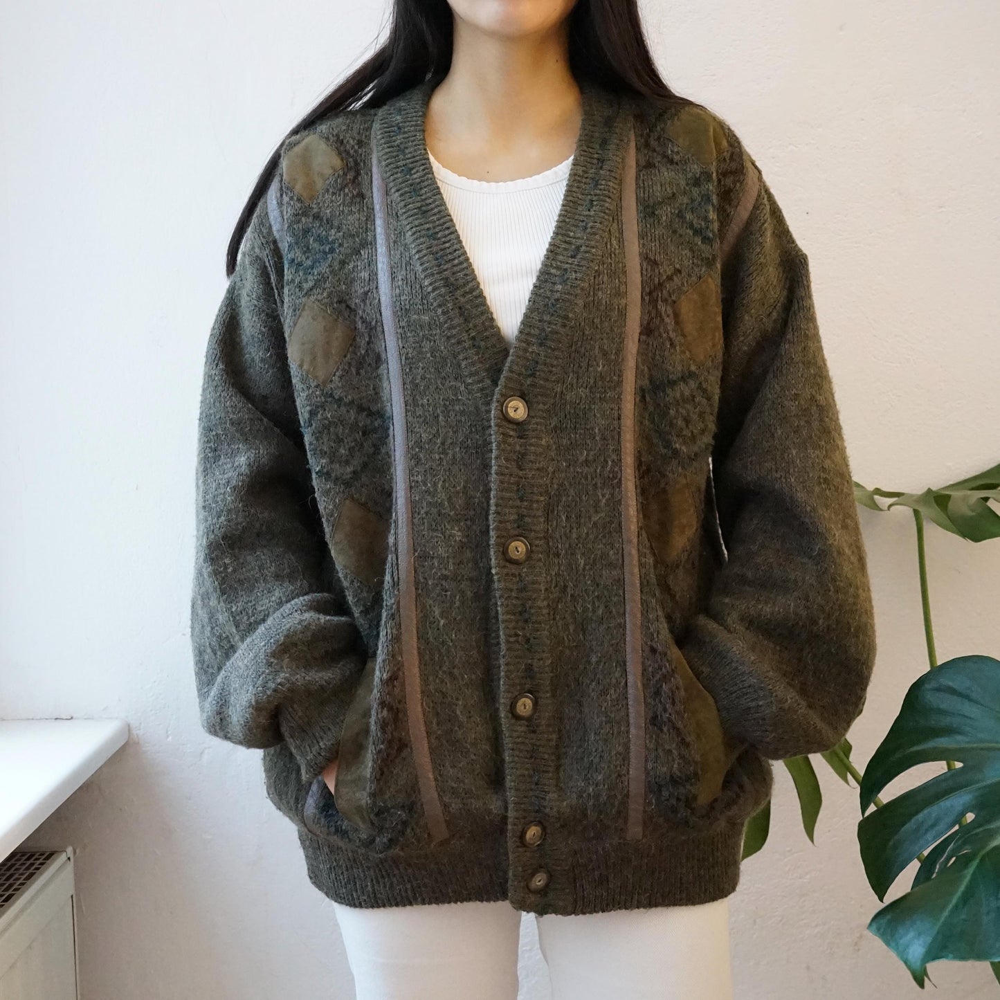 Vintage mohair alpaca Cardigan size L