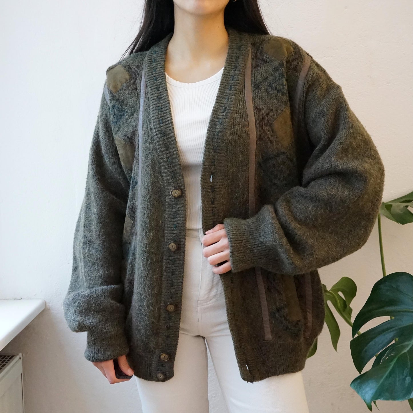 Vintage mohair alpaca Cardigan size L