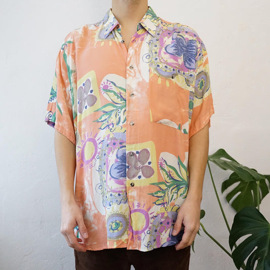 Vintage colorful shirt men size L