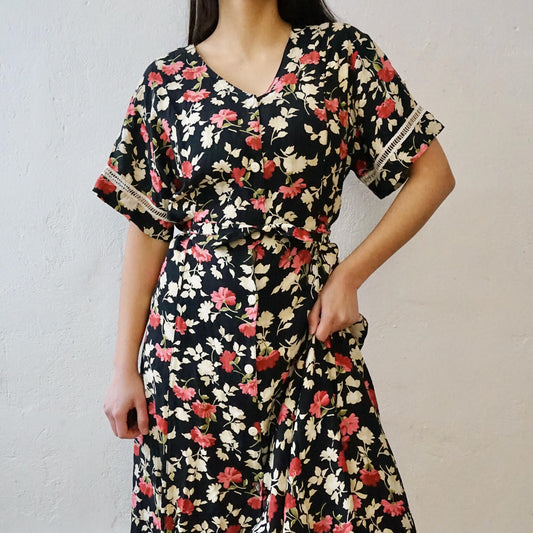 Vintage floral dress Size S-L
