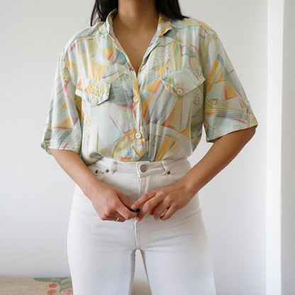 Vintage pastel colors blouse size M