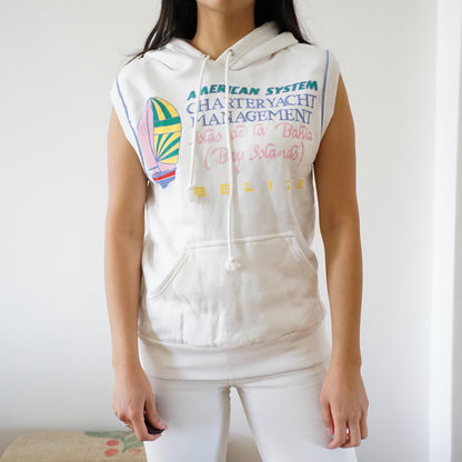 Vintage 90s Sweatshirt size S sleeveless hoodie