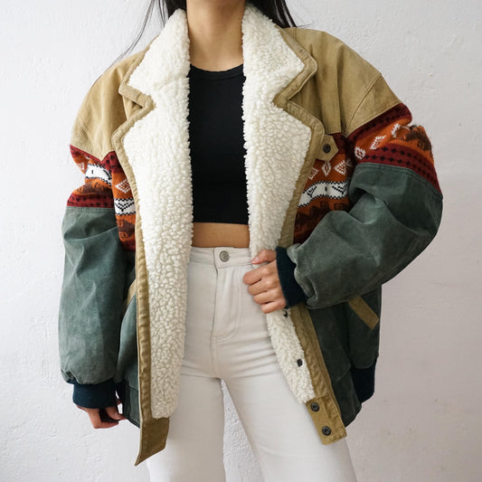 Vintage bomber leather Jacket Size L