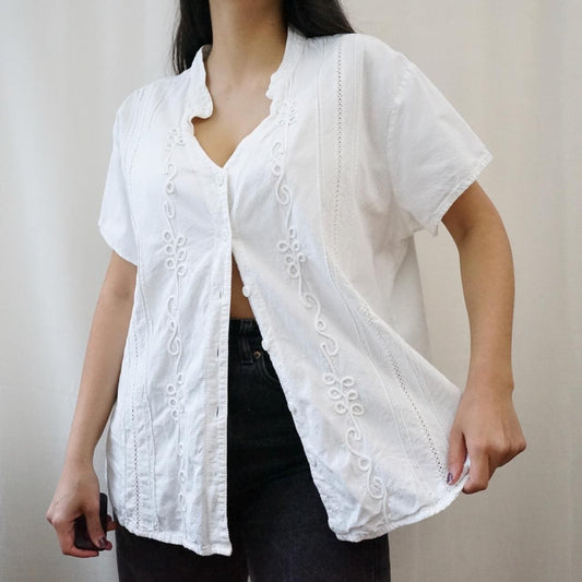 Vintage white blouse size M-L