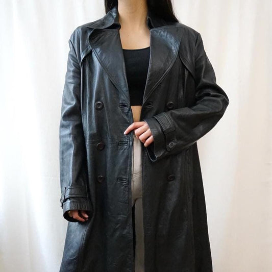 Vintage 90s leather coat Size M-L