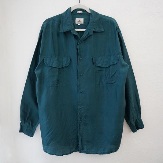Vintage silk shirt men size L