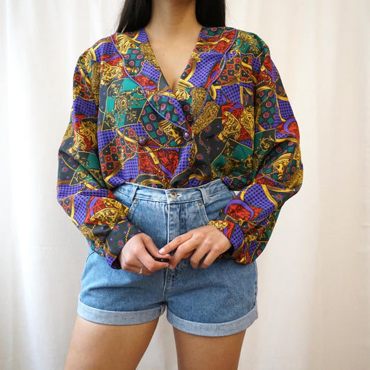 Vintage 80s Blouse size L baroque