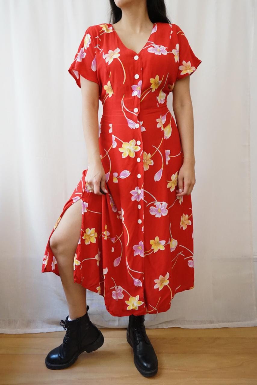 Vintage 90s floral dress Size M