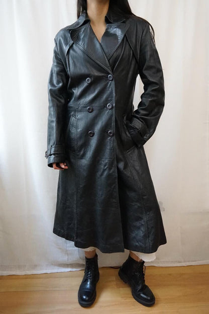 Vintage 90s leather coat Size M-L