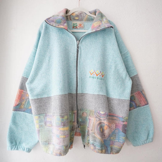 Vintage 80s pastel Fleece Jacket size XL