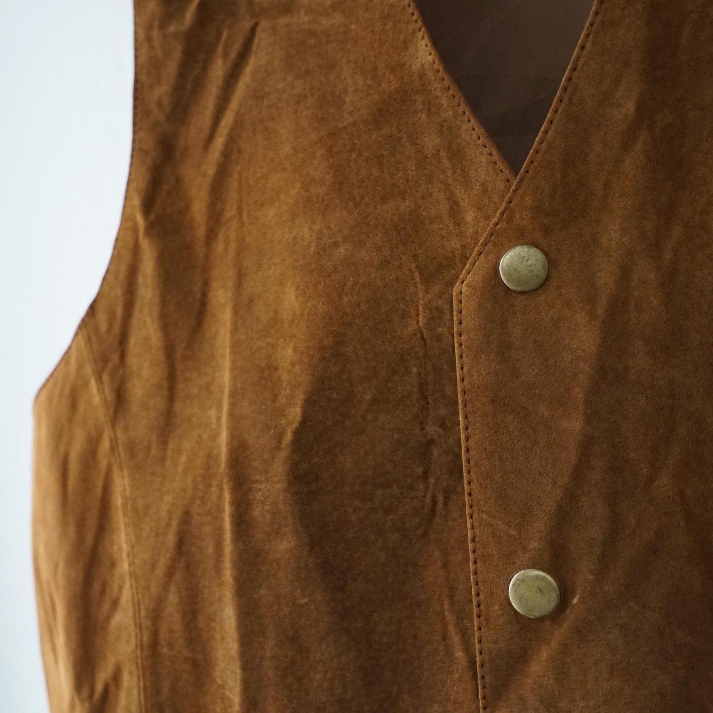 Vintage suede leather Vest men Size M