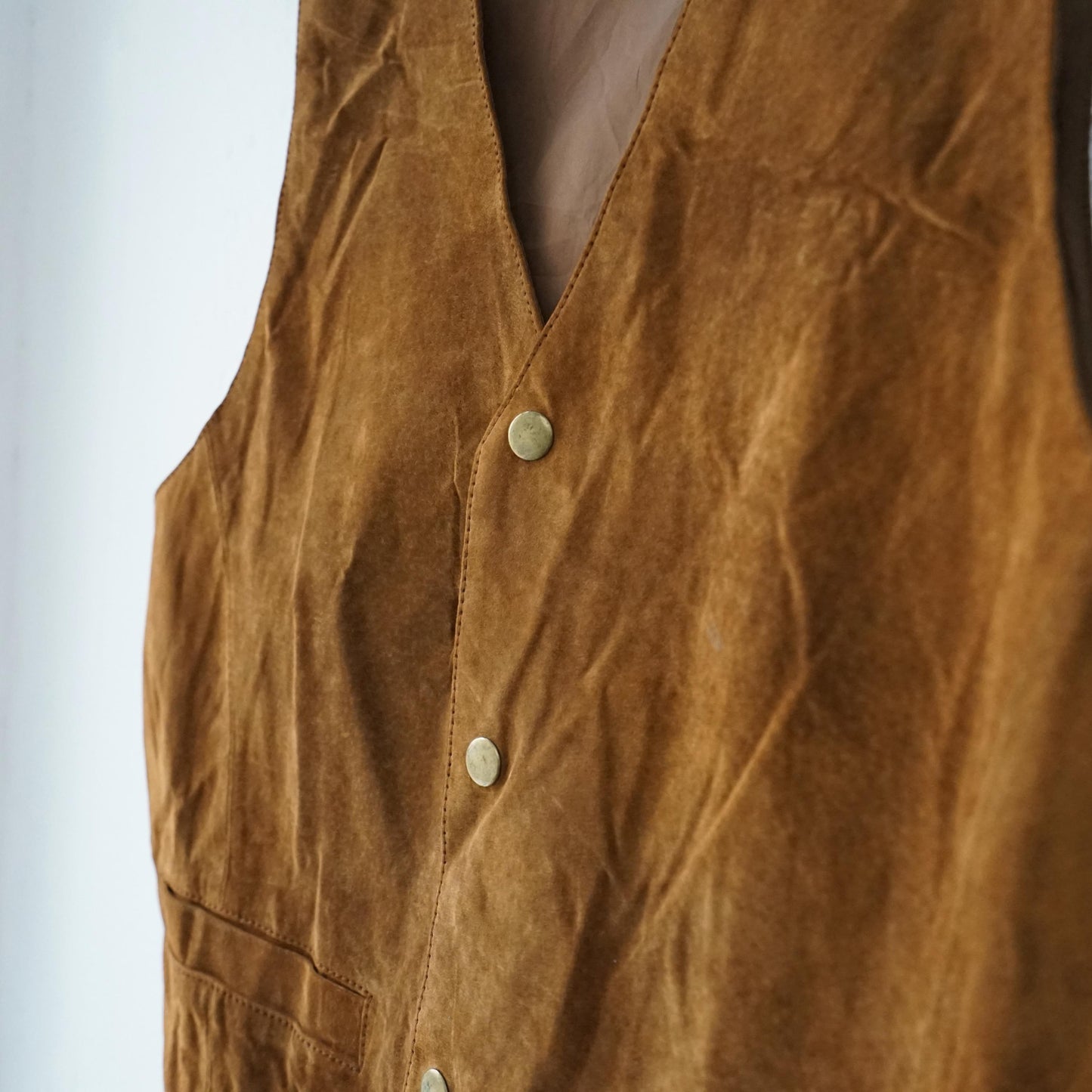 Vintage suede leather Vest men Size M