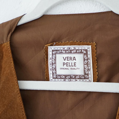 Vintage suede leather Vest men Size M