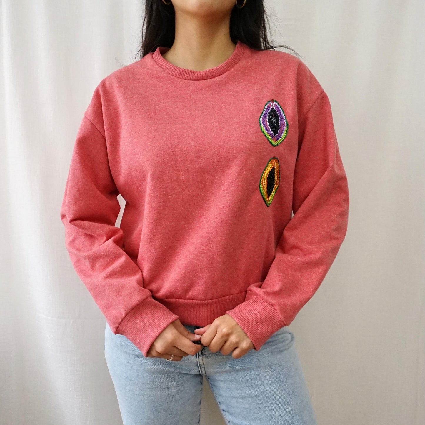 Cotton mix hand embroidered Sweatshirt size XS-S