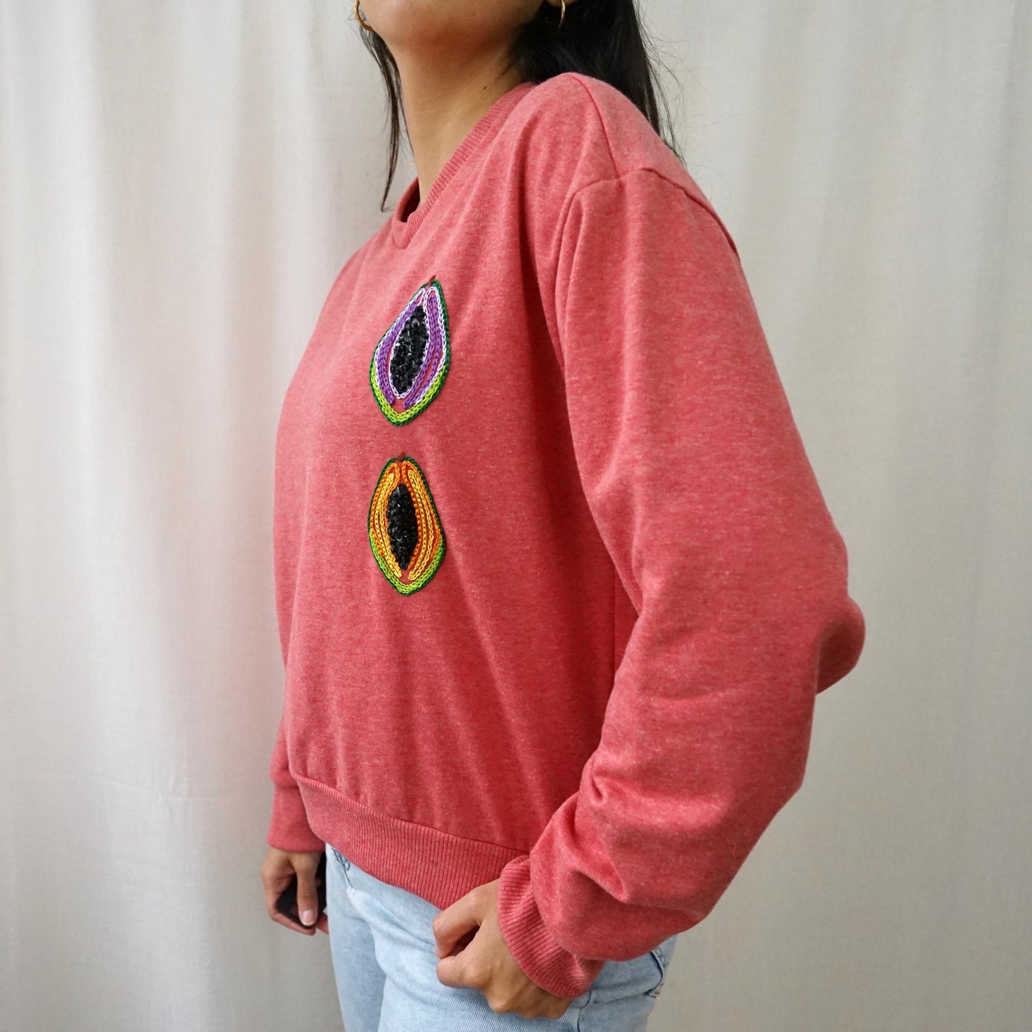 Cotton mix hand embroidered Sweatshirt size XS-S
