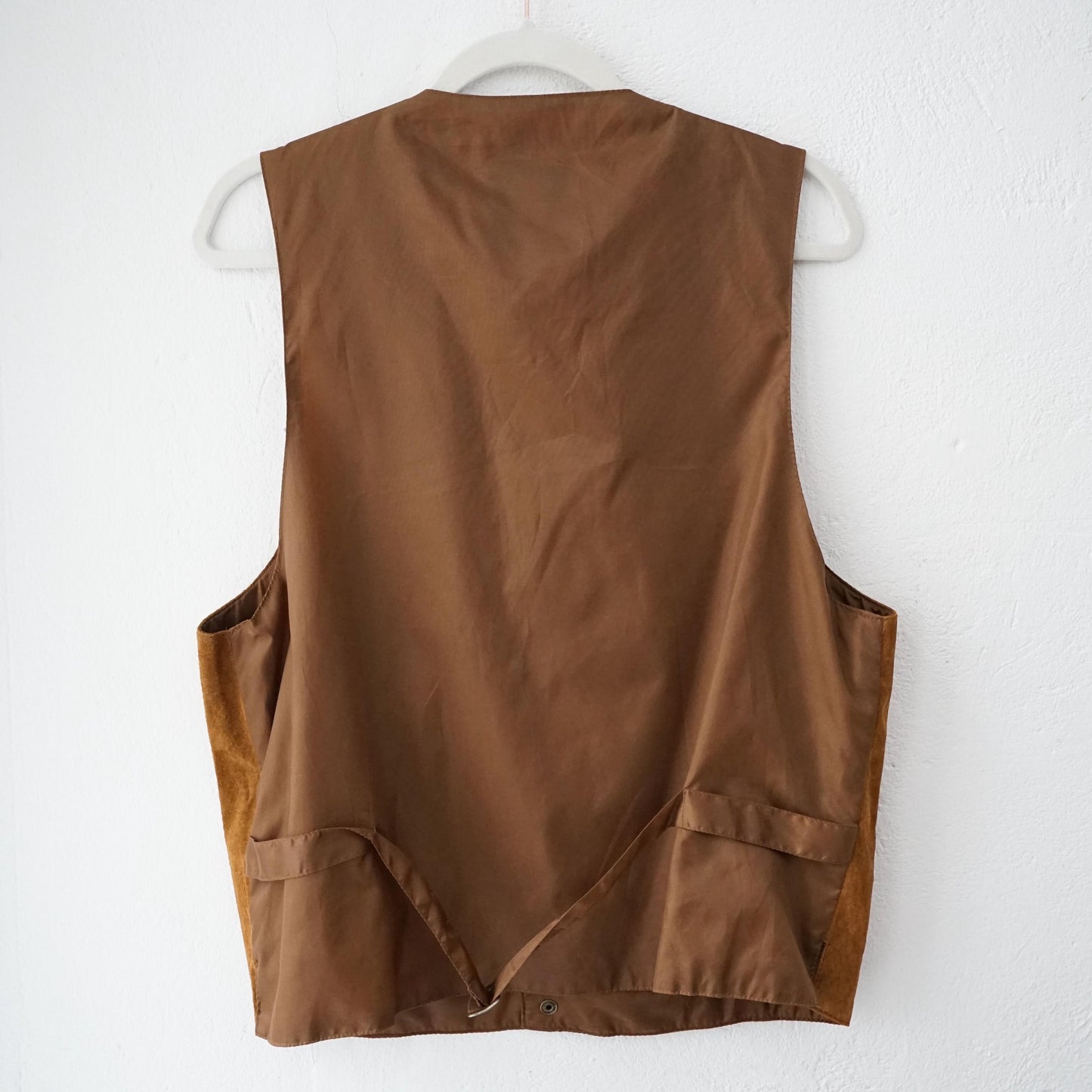 Vintage suede leather Vest men Size M