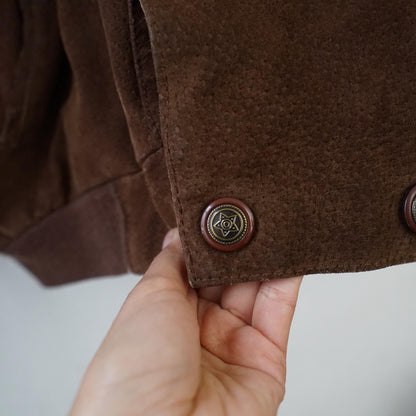 Vintage Leather Teddy Jacket Size S