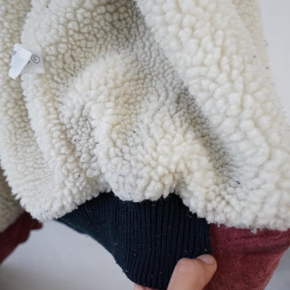 Vintage Leather Teddy Jacket men Size L