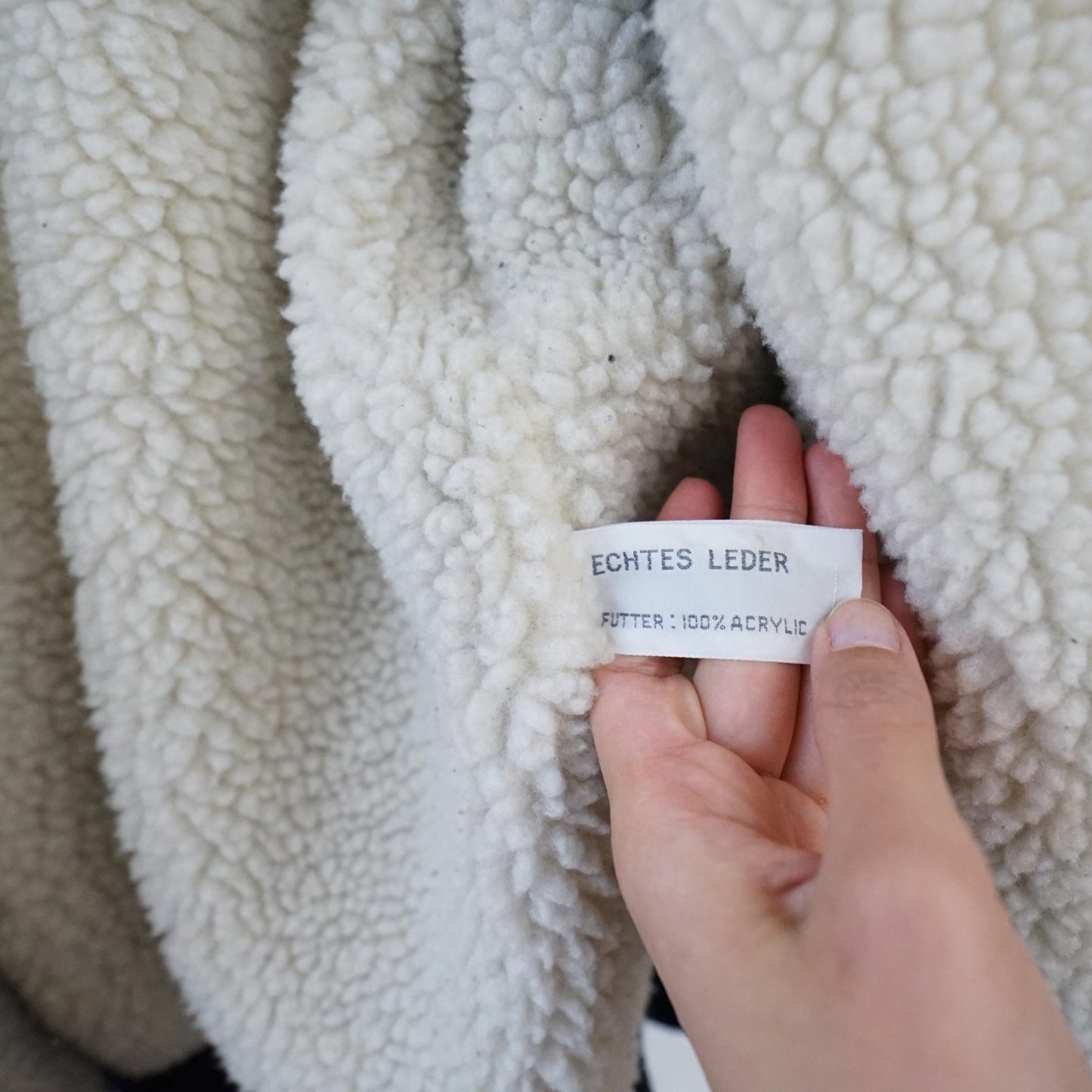 Vintage Leather Teddy Jacket men Size L