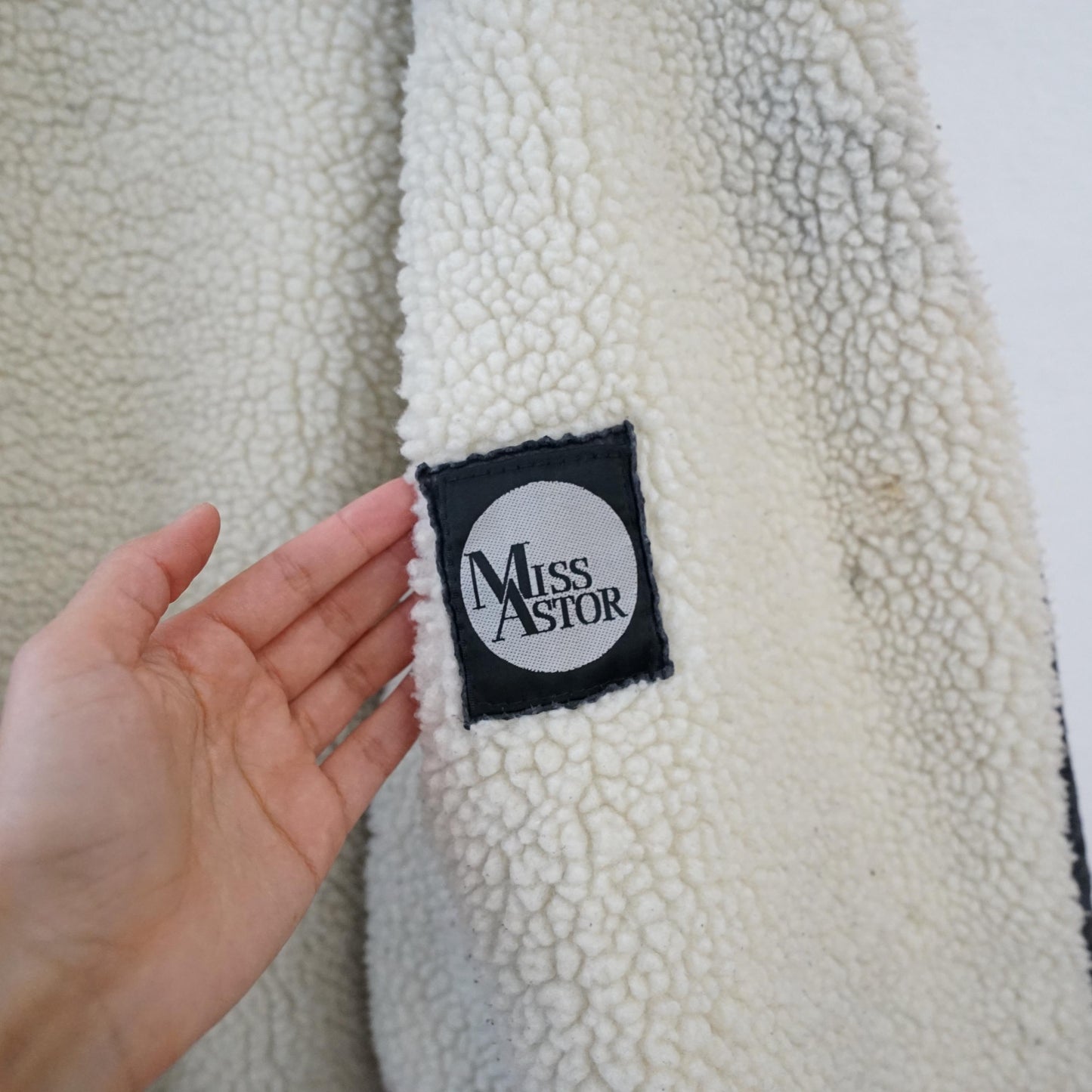 Vintage Leather Teddy Jacket men Size L