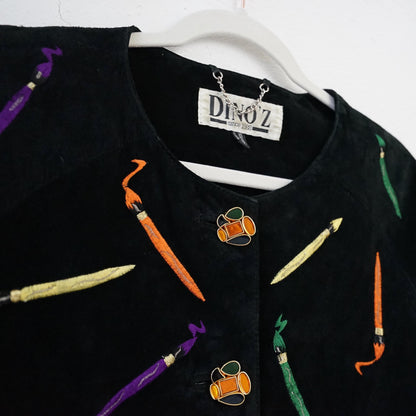 Vintage 80s leather jacket size S Dinoz's