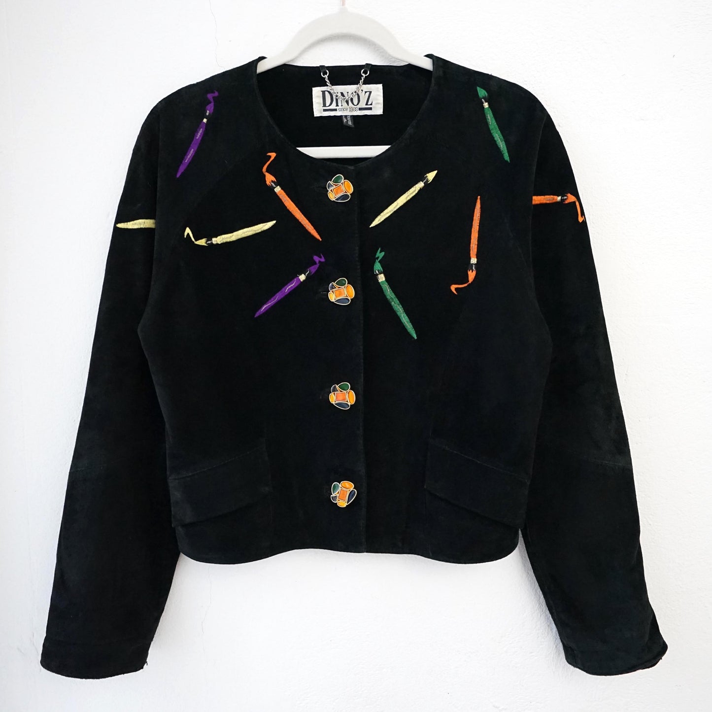 Vintage 80s leather jacket size S Dinoz's