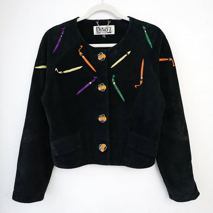 Vintage 80s leather jacket size S Dinoz's