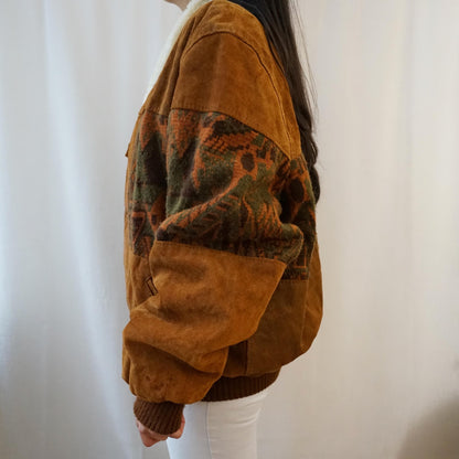 Vintage leather bomber Jacket Size L