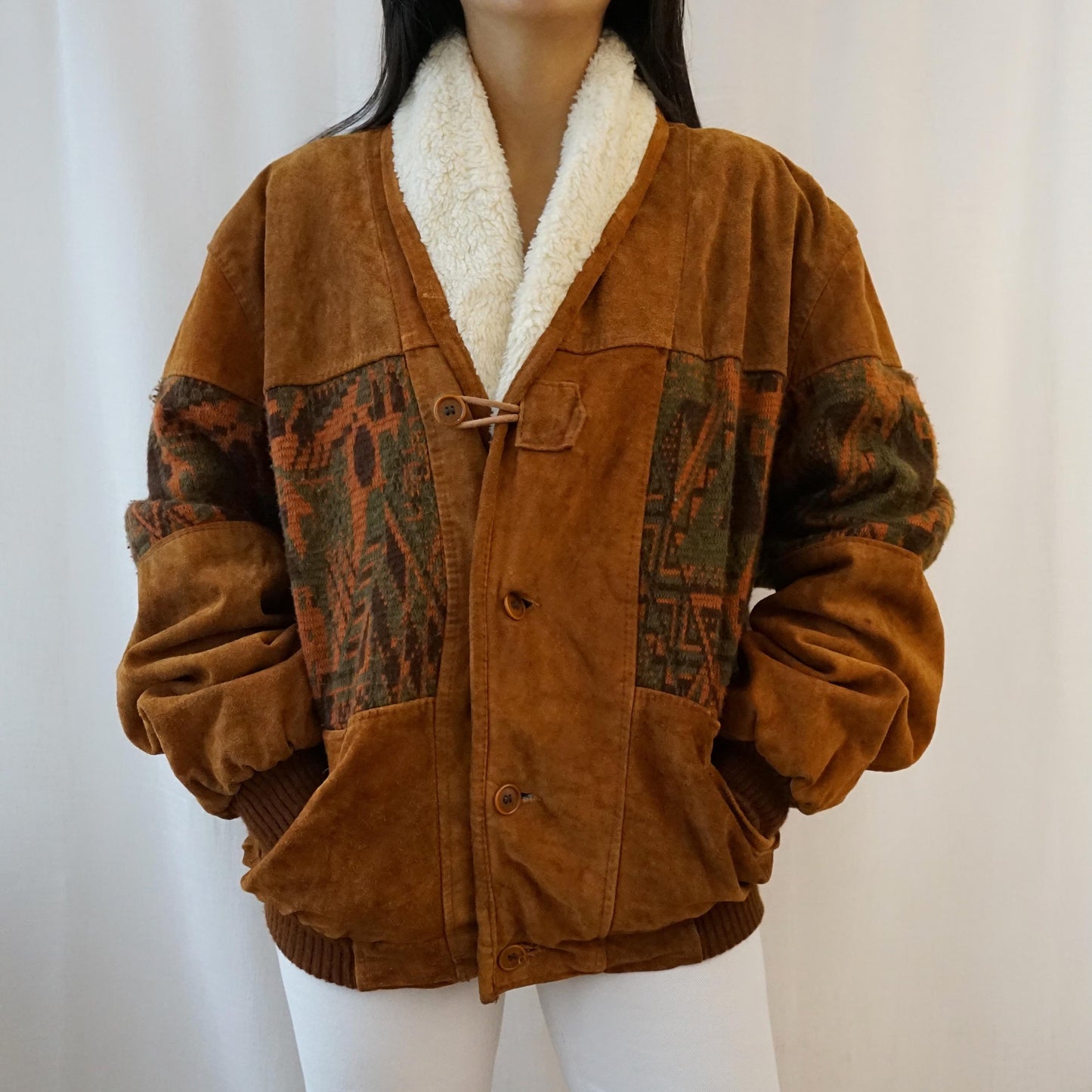 Vintage leather bomber Jacket Size L
