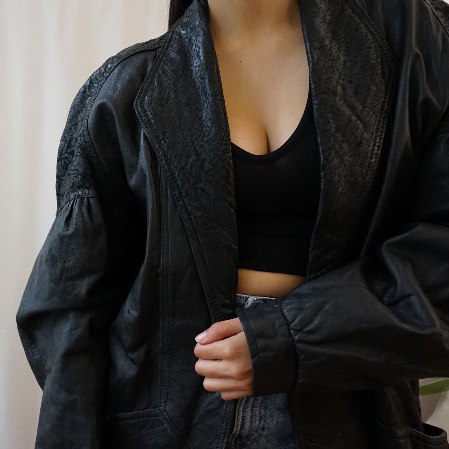 Vintage 80s leather jacket size L