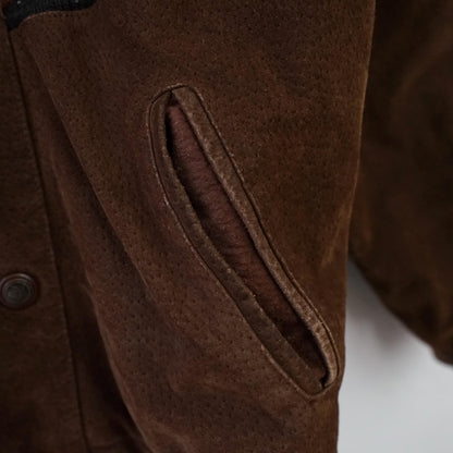 Vintage Leather Teddy Jacket Size S