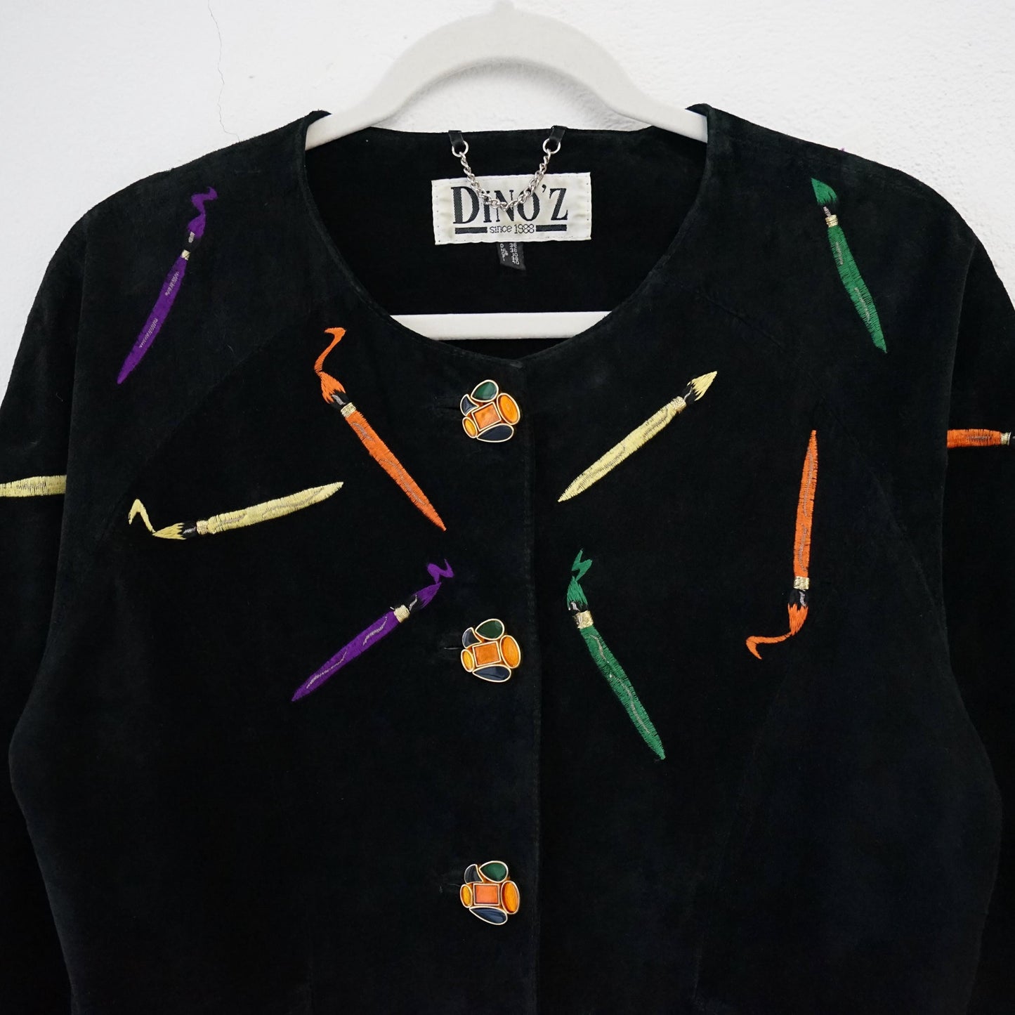 Vintage 80s leather jacket size S Dinoz's