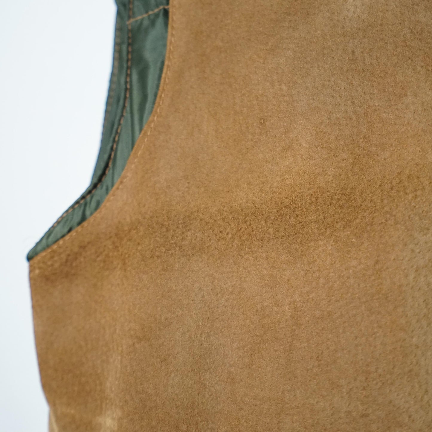 Vintage suede Vest men Size M green lining