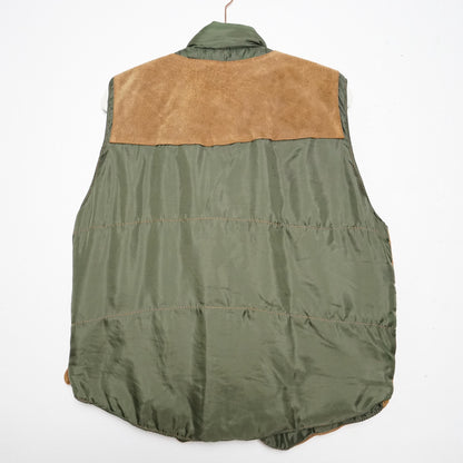 Vintage suede Vest men Size M green lining