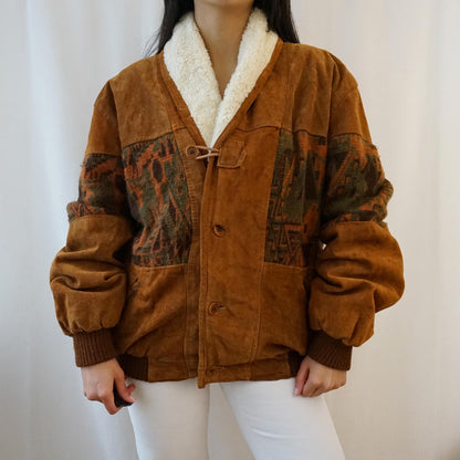 Vintage leather bomber Jacket Size L