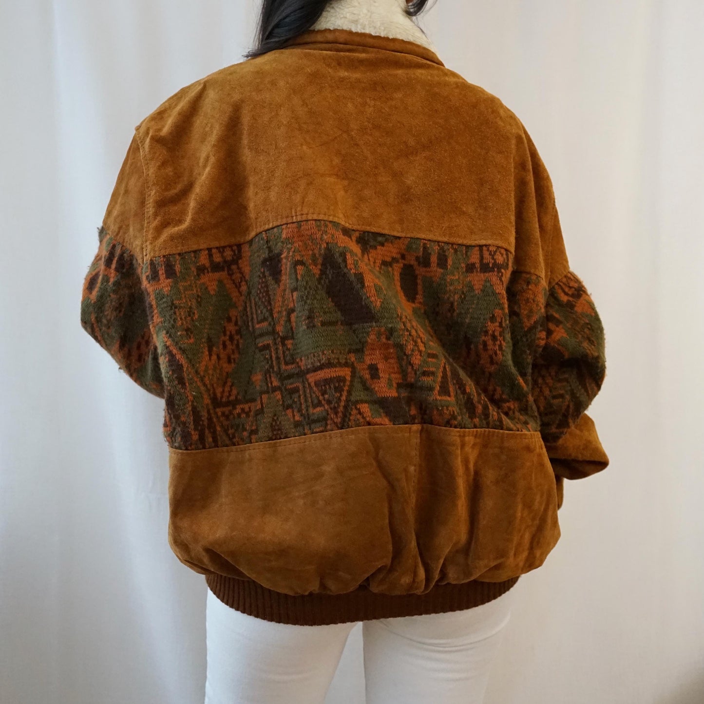 Vintage leather bomber Jacket Size L