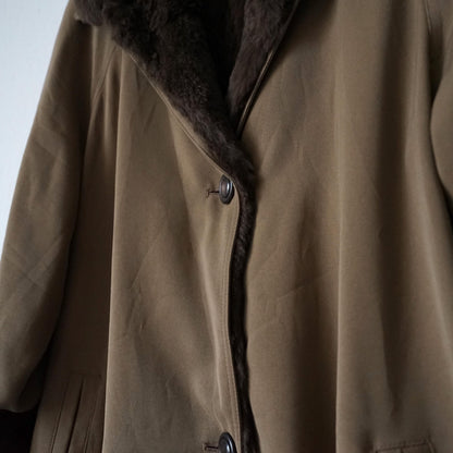 Vintage 70s Trench Coat Size M faux fur